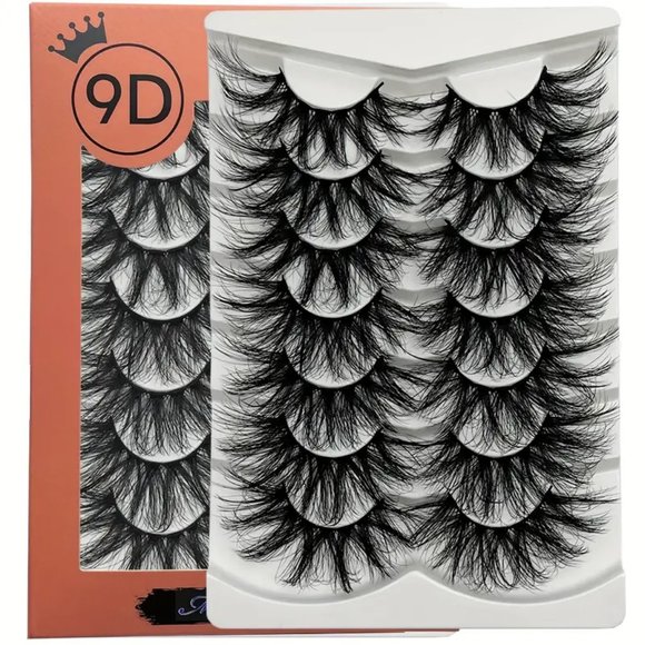 Fluffy 25mm Lashes, 9D Volume Faux Mink Lashes, Dramatic Long Thick Wispy Lashes - Picture 1 of 7